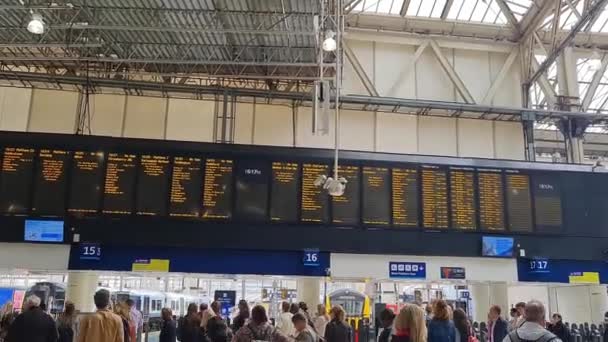 Widok Dworzec Kolejowy Waterloo Centrum Londynu Anglii Nagranie Zostało Nakręcone — Wideo stockowe