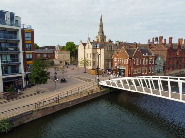 Bedford, İngiltere - 28 Mayıs 2023: Central Bedford City