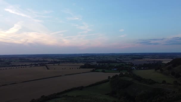 Filmagem Voo Drone Campo Aberto Sharpenhoe Clappers Valley England Durante — Vídeo de Stock
