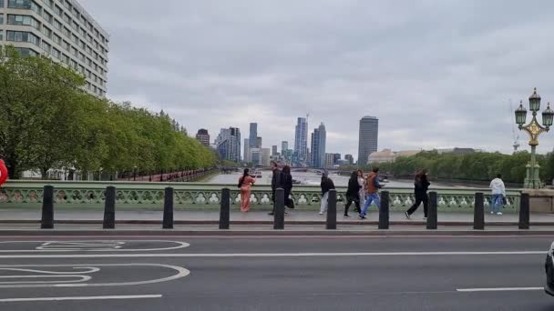 Столица Лондона Англия Занята Многими Городами Мира Странами Которые Посетят — стоковое видео