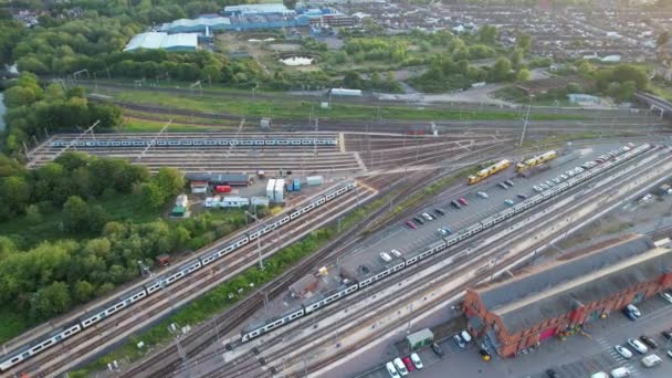 Luchtfoto Van Bedford City England Opgenomen Met Drone Camera Een — Stockvideo