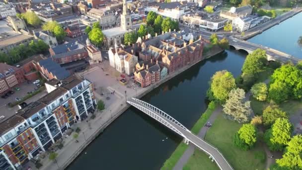 Letecké Záběry Bedford City England Zachycen Kamerou Drone Krásný Slunečný — Stock video
