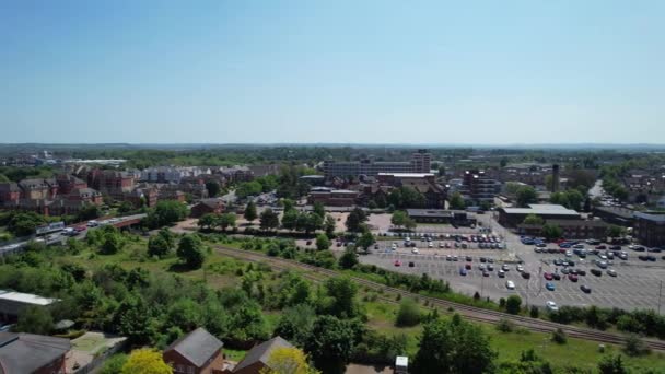 Letecké Záběry Bedford City England Zachycen Kamerou Drone Krásný Slunečný — Stock video