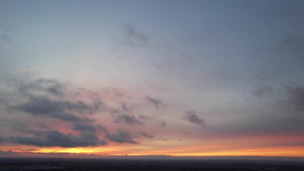 Sunrise Sky Clouds Filmación Luton City England Reino Unido — Vídeos de Stock