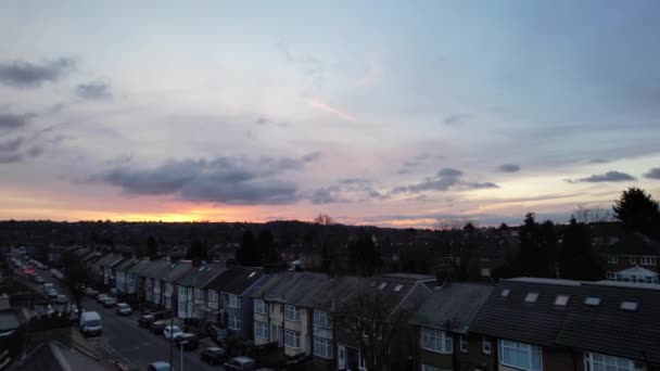 Sunrise Sky Clouds Footage Luton City England Egyesült Királyság — Stock videók