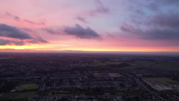 Sunrise Sky Clouds Nagranie Luton City England Wielka Brytania — Wideo stockowe
