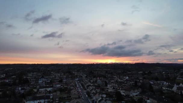 Sunrise Sky Clouds Πλάνα Του Luton City England Ηνωμένο Βασίλειο — Αρχείο Βίντεο