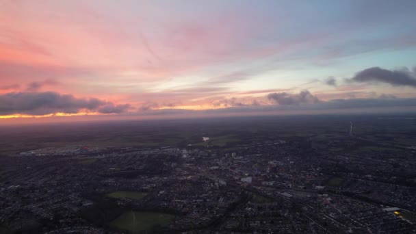 英国卢顿市的日出 天空和云彩镜头 — 图库视频影像