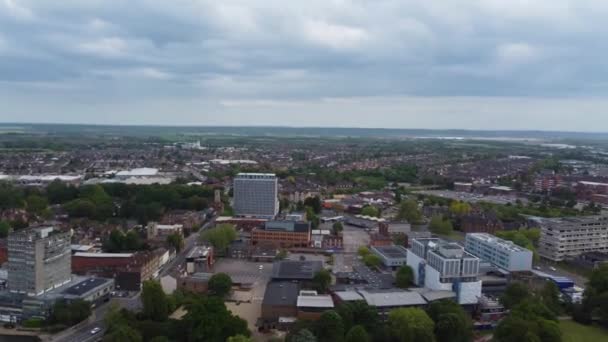 Imagens High Angle Cidade Central Bedford Inglaterra Reino Unido Filmagem — Vídeo de Stock