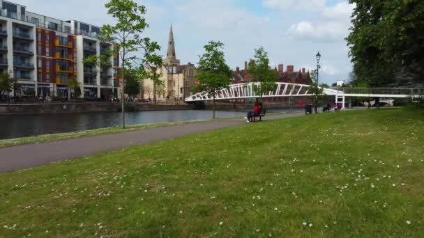 High Angle Footage Central Bedford Town England Great Britain Inglés — Vídeo de stock