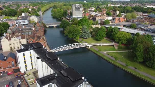 High Angle Záběry Central Bedford Town England Great Britain Letecký — Stock video