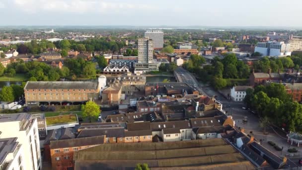 Ngiltere Nin Bedford Şehrinin Hava Görüntüsü Nın Kamerasıyla Mayıs 2023 — Stok video