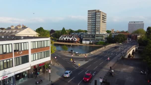 Ngiltere Nin Bedford Şehrinin Hava Görüntüsü Nın Kamerasıyla Mayıs 2023 — Stok video