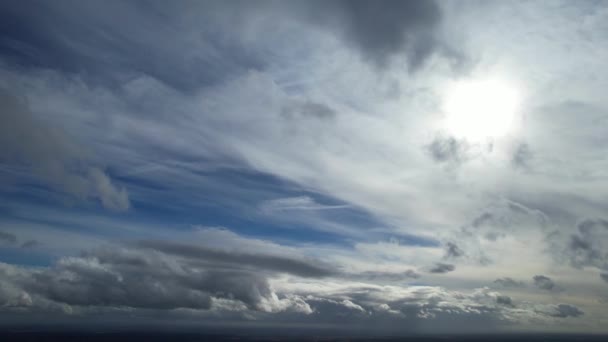 Cielo Más Hermoso Con Nubes Dramáticas Sobre Ciudad Luton Inglaterra — Vídeos de Stock