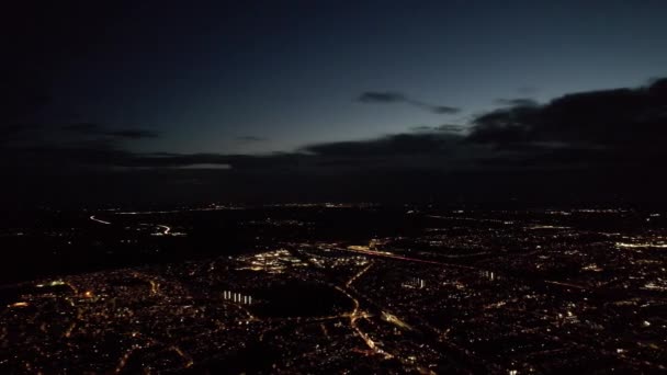 Nagranie Lotu Ptaka Luton City Nocy Nagranie Brytyjskiego Miasta Pod — Wideo stockowe