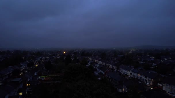 Aerial View Megvilágított Brit Város Máglya Éjszaka Tűzijáték Éjszaka Guy — Stock videók