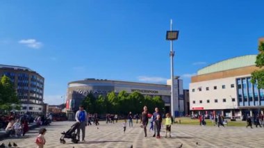 Luton, İngiltere, İngiltere - 7 Mayıs 2023: Luton Şehir Merkezi 'ndeki kuşlar 