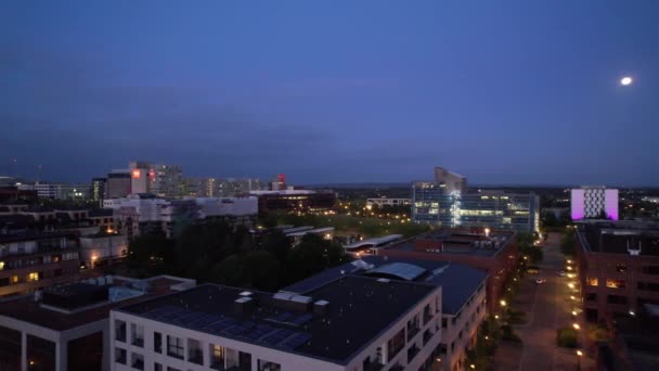 High Angle Footage Central Milton Keynes City England Just Sunset — Vídeo de stock
