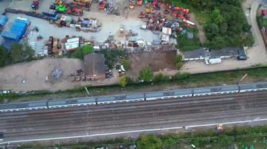 İngiltere 'nin merkezi Luton Şehri. Görüntü 4 Mart 2023 'te İHA' nın Şehir Merkezindeki Şehir Binaları 'nın üzerindeki kamerası ile çekildi. .