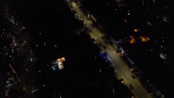 Filmagem Aérea Cidade Luton Durante Noite Imagens Alto Ângulo Cidade — Vídeo de Stock