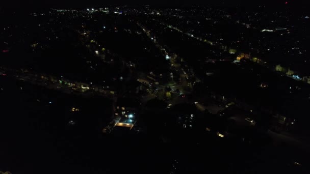 Aerial Footage Luton City Night High Angle Footage British Town — 비디오
