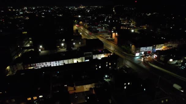 英格兰中部卢顿镇的空中景观 明亮的建筑物和道路 镜头于2023年1月19日被无人机相机拍摄 — 图库视频影像