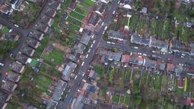 Günbatımında İngiliz şehrinin yüksek açılı görüntüleri. Görüntü 16 Ocak 2023 'te çekildi.