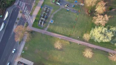 İngiltere 'nin merkez Dunstable kasabasındaki Luton Residential District Hava Görüntüleri