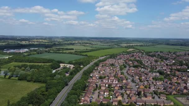 Aerial View British Countryside Village Barton Clay Bedfordshire Közelében Luton — Stock videók
