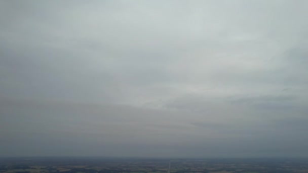 Mooie Hoge Hoek Beeld Van Wolken Lucht Boven British City — Stockvideo