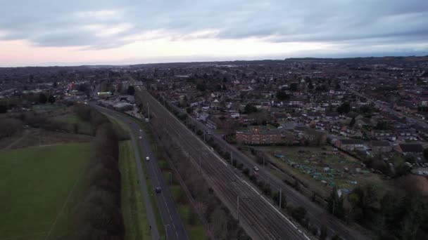 Гарний Вигляд Міста Під Час Заходу Сонця Хмар — стокове відео