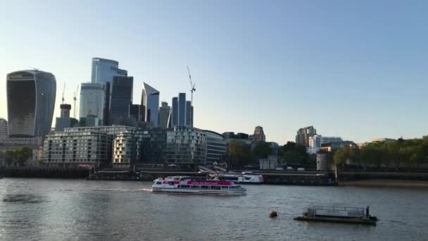 Temze Folyó London Központjában Felvétel 2023 Június Készült — Stock videók