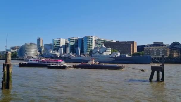 River Thames Centrala London Bilderna Togs Den Juni 2023 — Stockvideo
