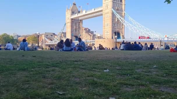 Daytime View Tower Bridge London Bridge Central London Capital City — Stockvideo