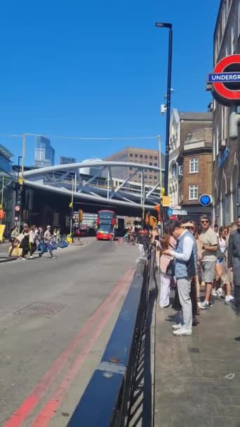 Daytime View Tower Bridge London Bridge Central London Capital City — Stockvideo