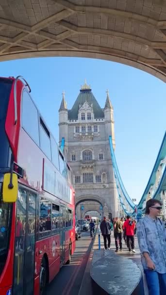 Daytime View Tower Bridge London Bridge Central London Capital City — 비디오