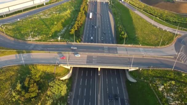 Brittiska Motorvägar Högvinkelfilm Togs Med Drönarens Kamera Den Juni 2023 — Stockvideo