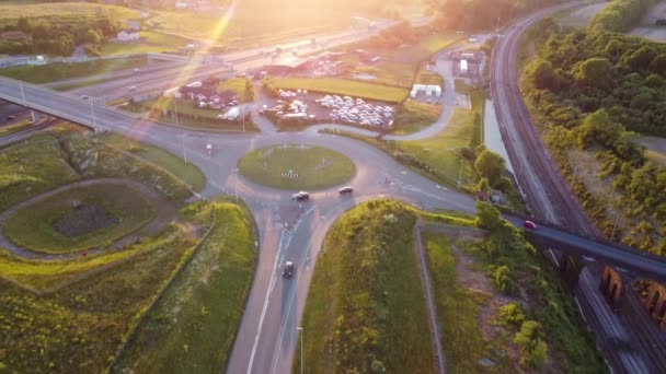 British Motorways High Angle Footage Captured Drone Camera Июня 2023 — стоковое видео