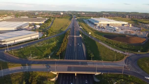Британські Автомагістралі High Angle Footage Були Захоплені Камерами Дроне Червня — стокове відео