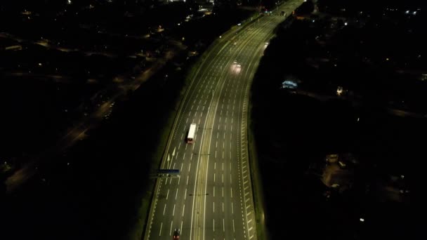 British Motorways High Angle Footage Werd Vastgelegd Met Drone Camera — Stockvideo