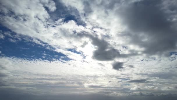 Mooie Lucht Wolken Net Voor Zonsondergang Boven Milton Keynes City — Stockvideo