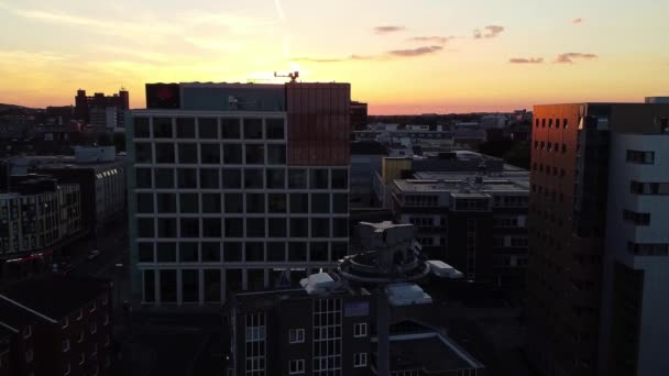 Best Aerial View British City England Sunset Slow Motion Footage — 비디오