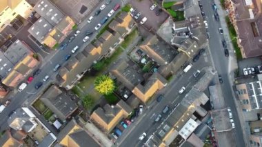 İngiltere 'nin Günbatımında En İyi Hava Görüntüsü, Yavaş Hareket Görüntüsü, Birleşik Krallık Luton Şehir Merkezi