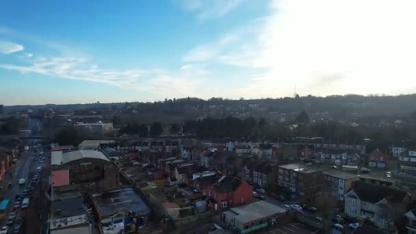 Vue Grand Angle Ville Centrale Luton City Des Bâtiments Pendant — Video
