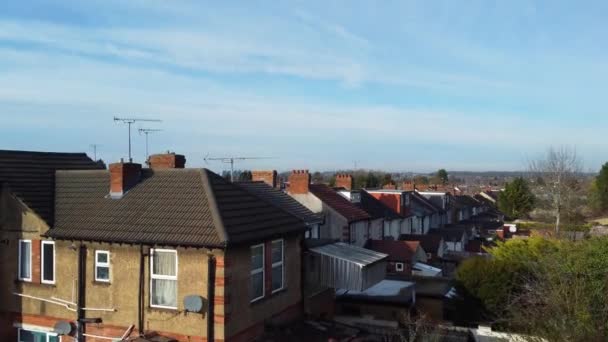 High Angle View Central Luton City Buildings Sunset Beautiful Footage — Stockvideo