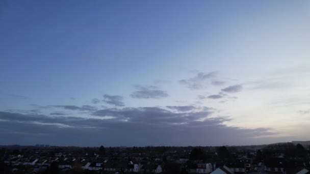 Vue Aérienne Grand Angle British City Jour Nuageux Venteux Dessus — Video
