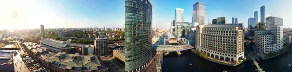 Vue Panoramique Angle Élevé Des Bâtiments Canary Wharf Centre Londres — Photo