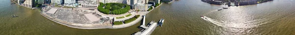 Vista Panoramica Alto Angolo Degli Edifici Canary Wharf Nel Centro — Foto Stock