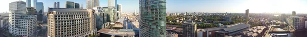 Vista Panoramica Alto Angolo Degli Edifici Canary Wharf Nel Centro — Foto Stock