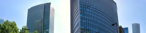 Vue Panoramique Faible Angle Des Bâtiments Canary Wharf Centre Londres — Photo